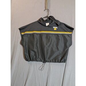 Hanes Black Sleeveless Windbreaker Pullobver Jacket Size Small